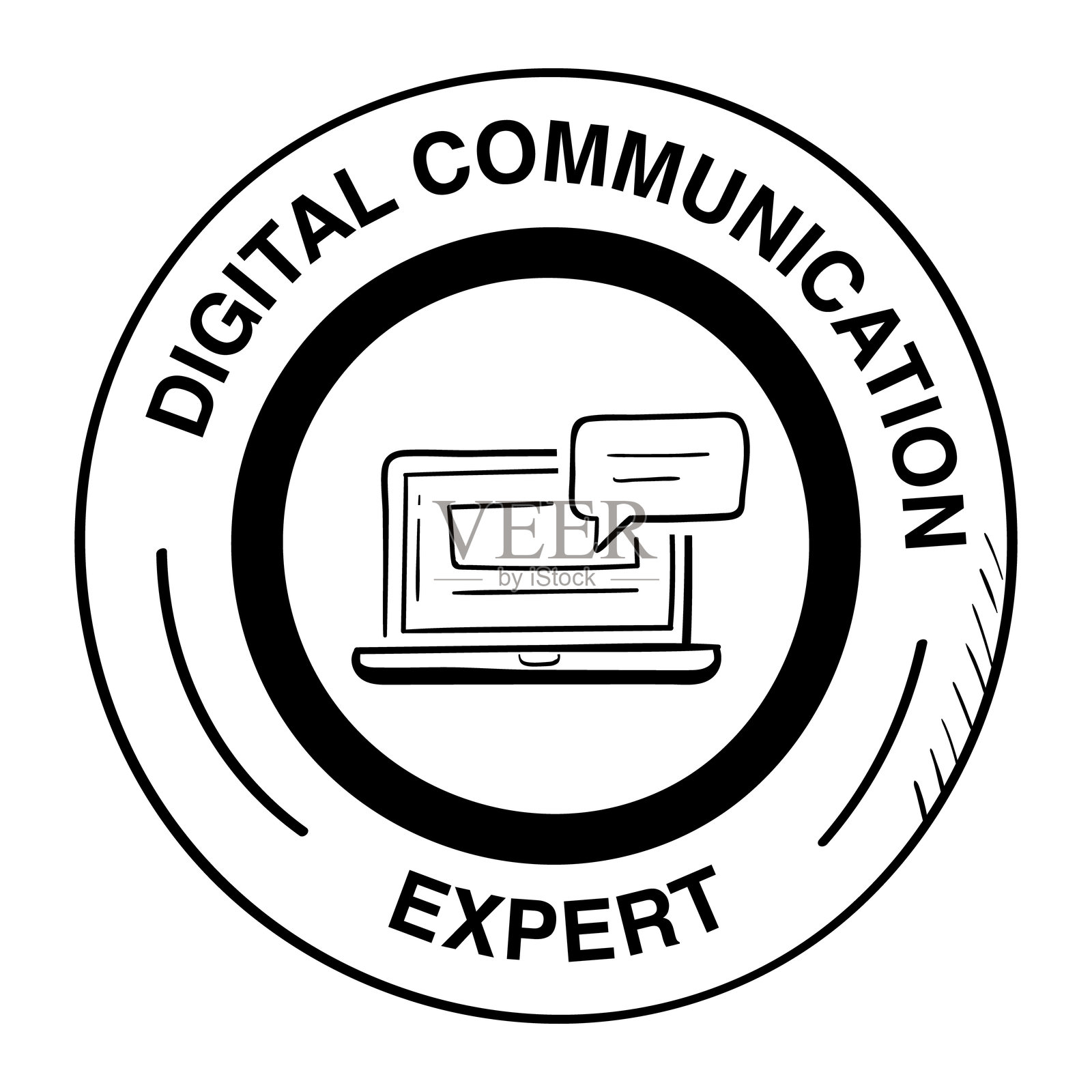 数字通信专家 - 通过技术连接人们插画图片素材