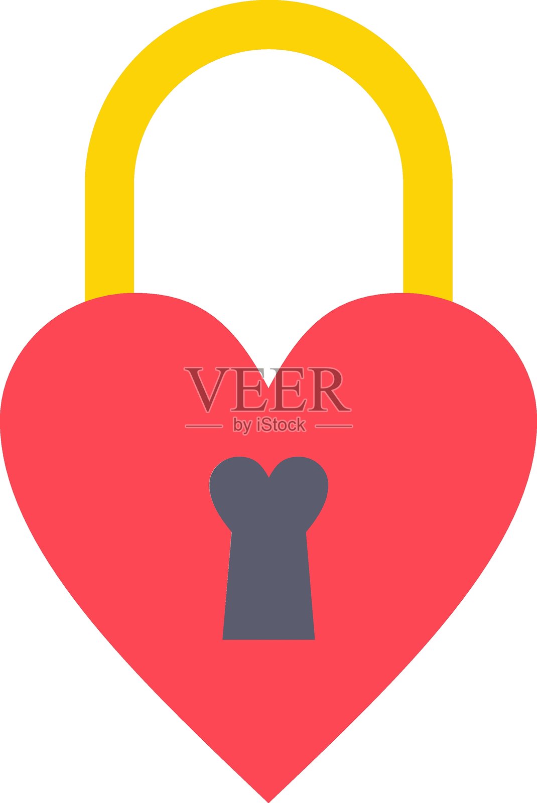 婚礼挂锁图标的矢量设计风格插画图片素材