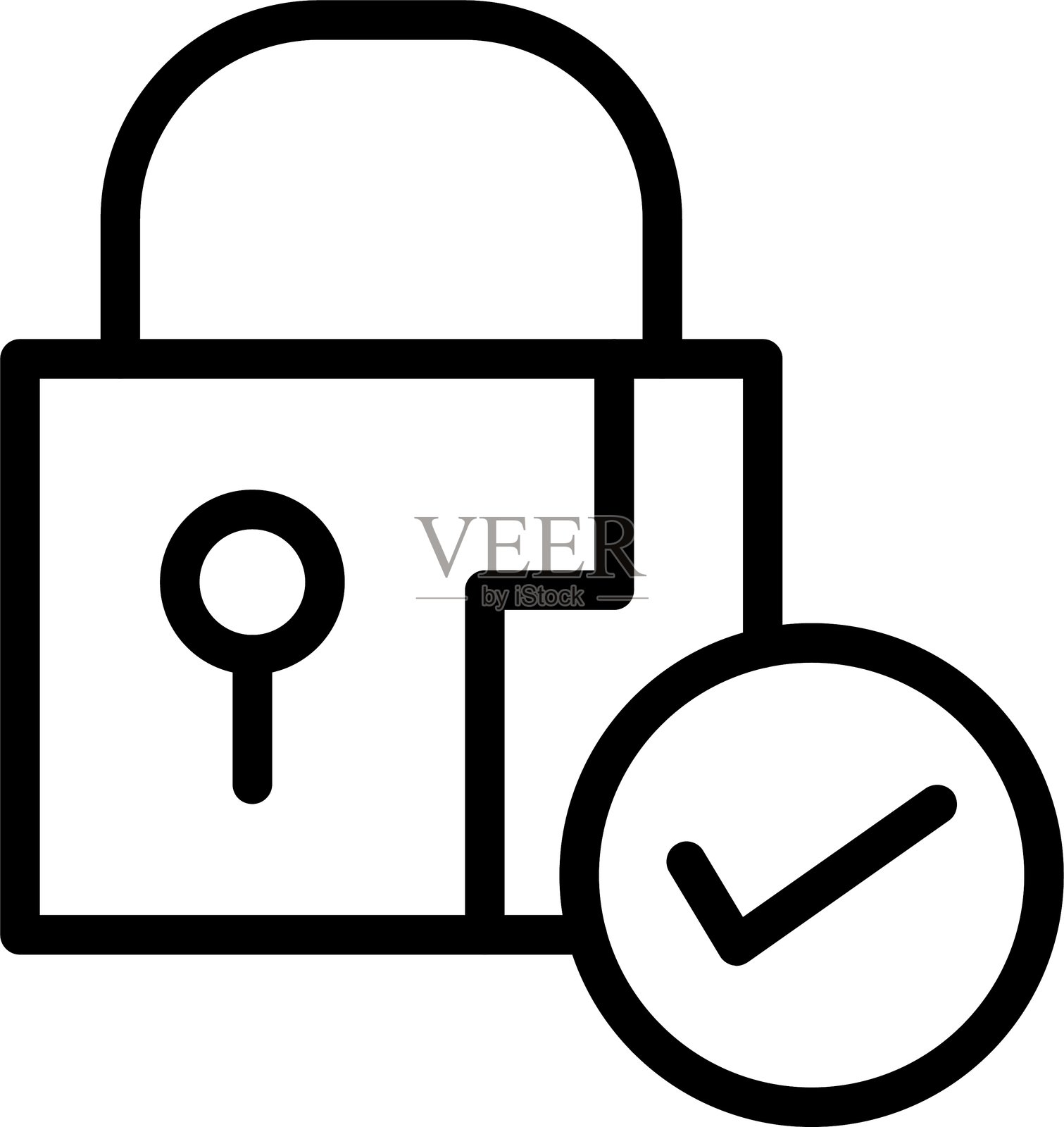 安全线性风格图标设计插画图片素材