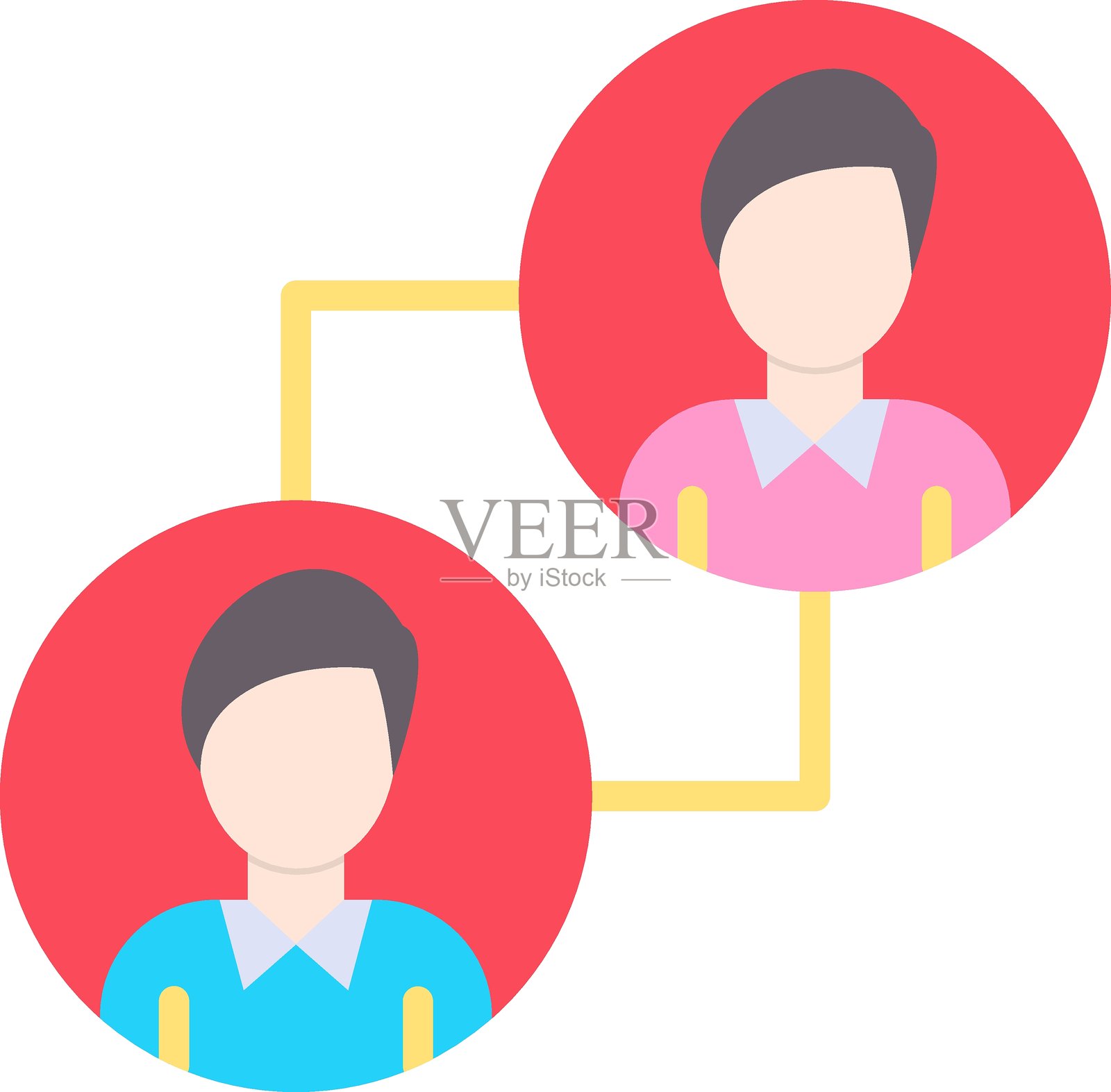 团队合作图标的矢量设计风格插画图片素材