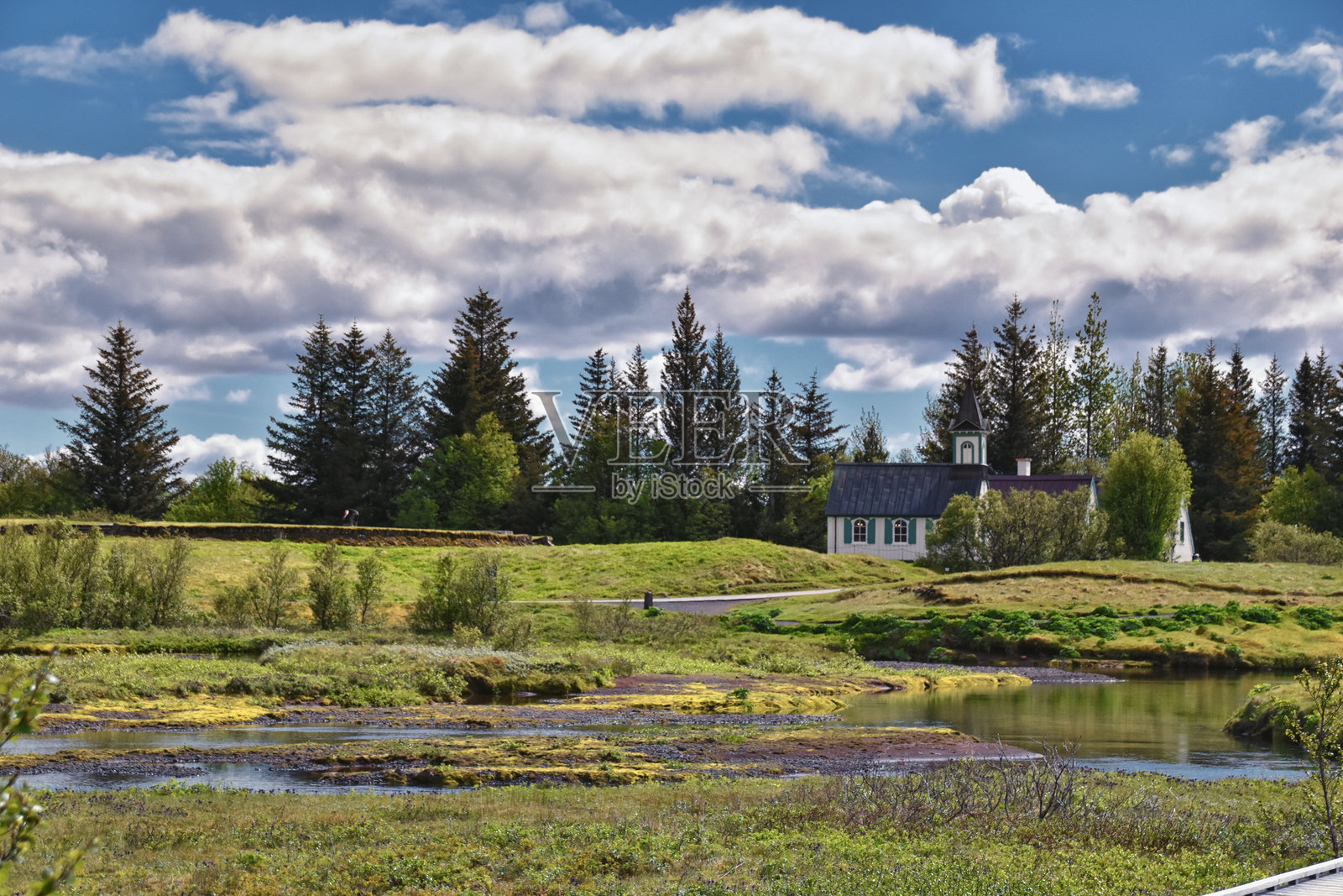 辛格韦德利国家公园，历史遗址，第一届议会和联合国教科文组织世界遗产，位于冰岛雷克雅未克东部。照片摄影图片