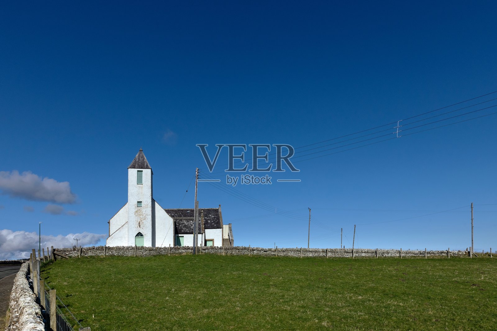 苏格兰高地的风景。苏格兰教区教堂照片摄影图片