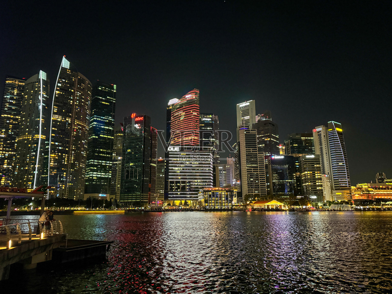 新加坡的城市游览和夜景照明照片摄影图片