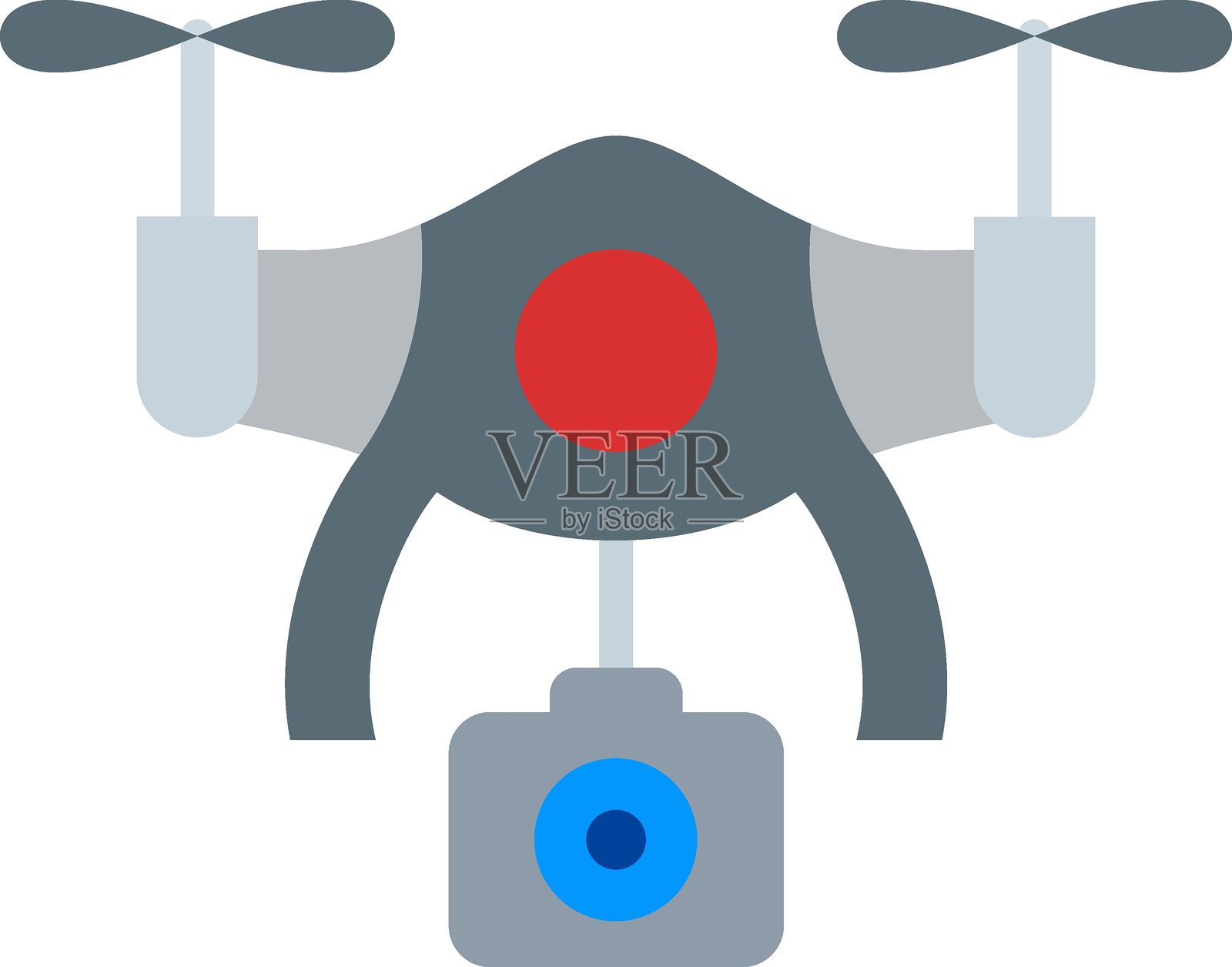 矢量设计无人机相机图标风格插画图片素材