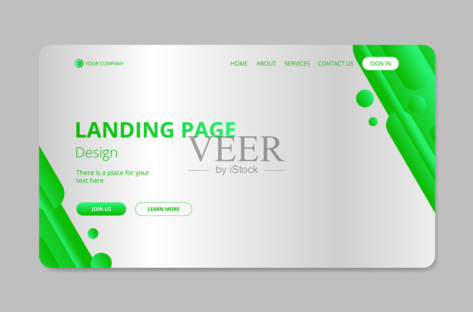 抽象的着陆页设计。插画图片素材