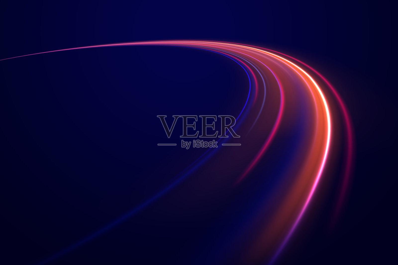 扭曲的霓虹线条插画图片素材