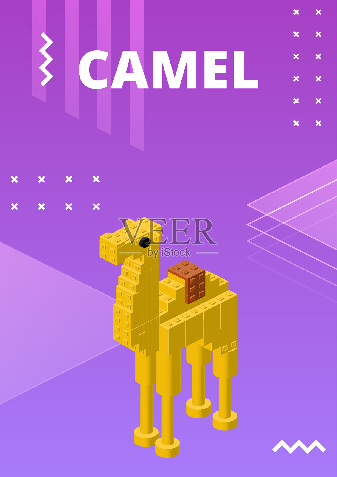 骆驼海报用于印刷和设计。矢量图插画图片素材