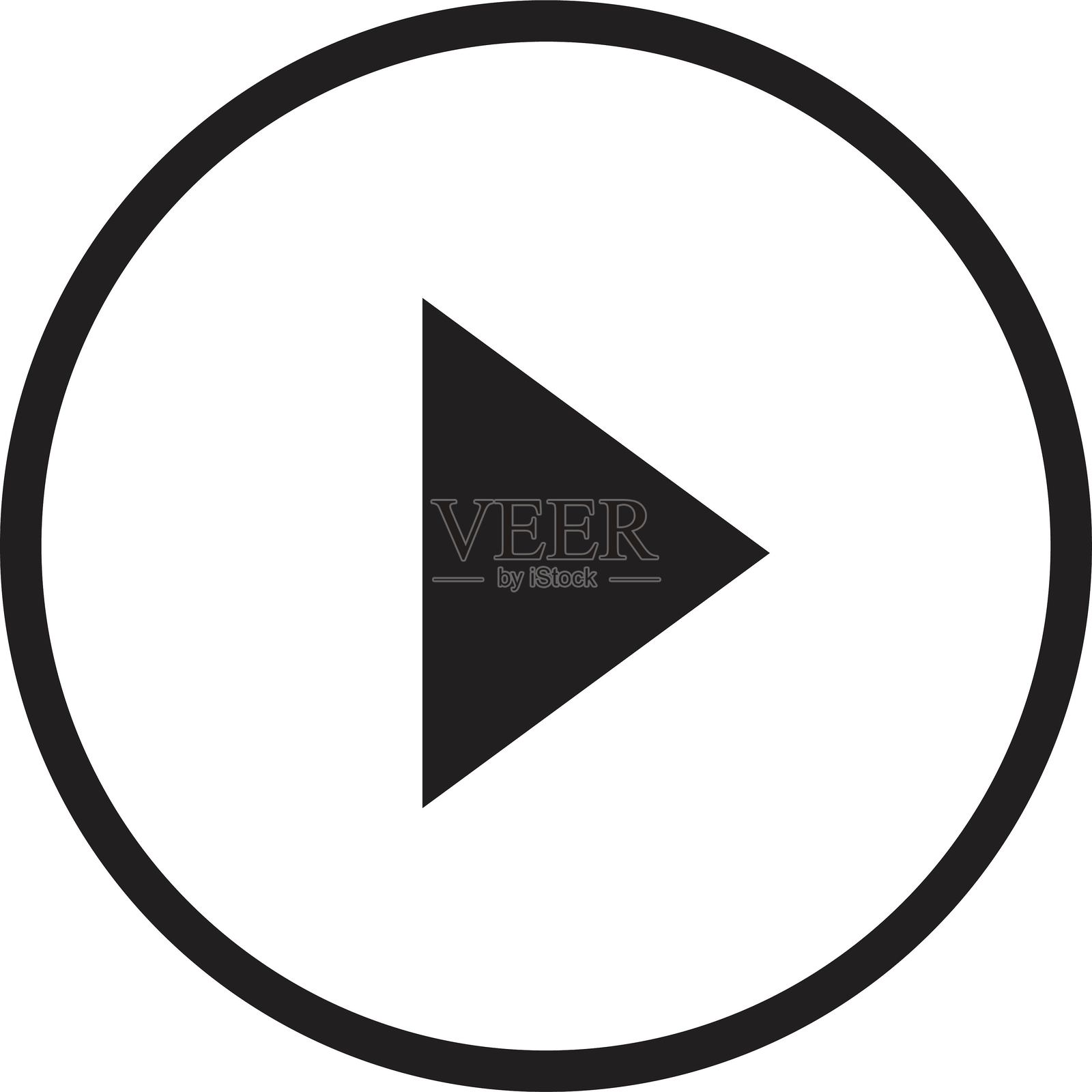 播放轨道图标矢量图。视频流媒体应用的元素插画图片素材