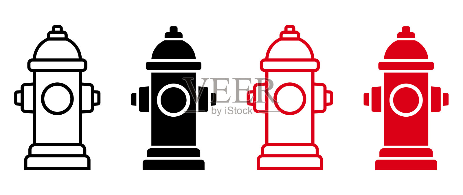 消防栓图标变体插画图片素材