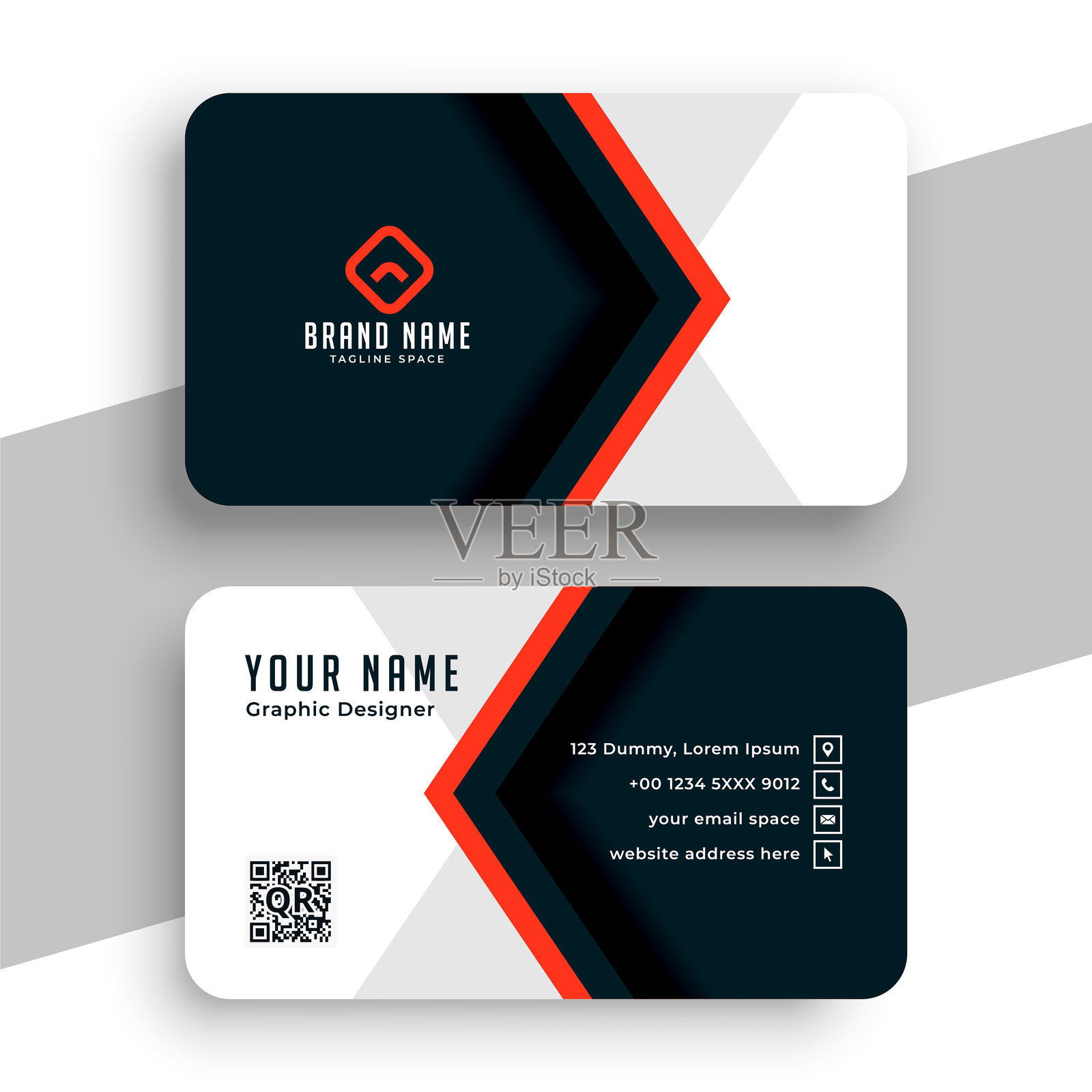 引人注目的企业身份卡模板，用于商业品牌推广插画图片素材