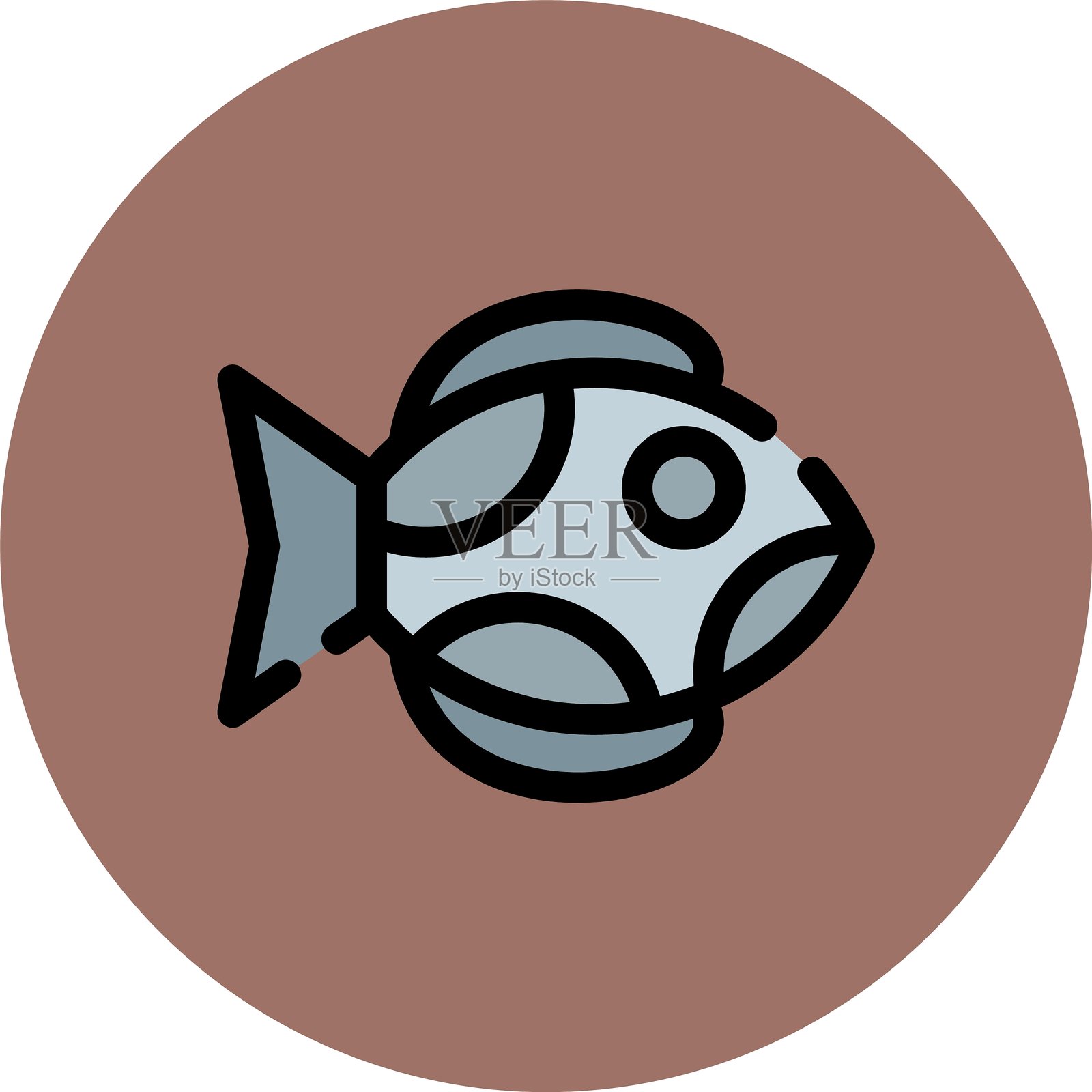 鳟鱼图标插画图片素材