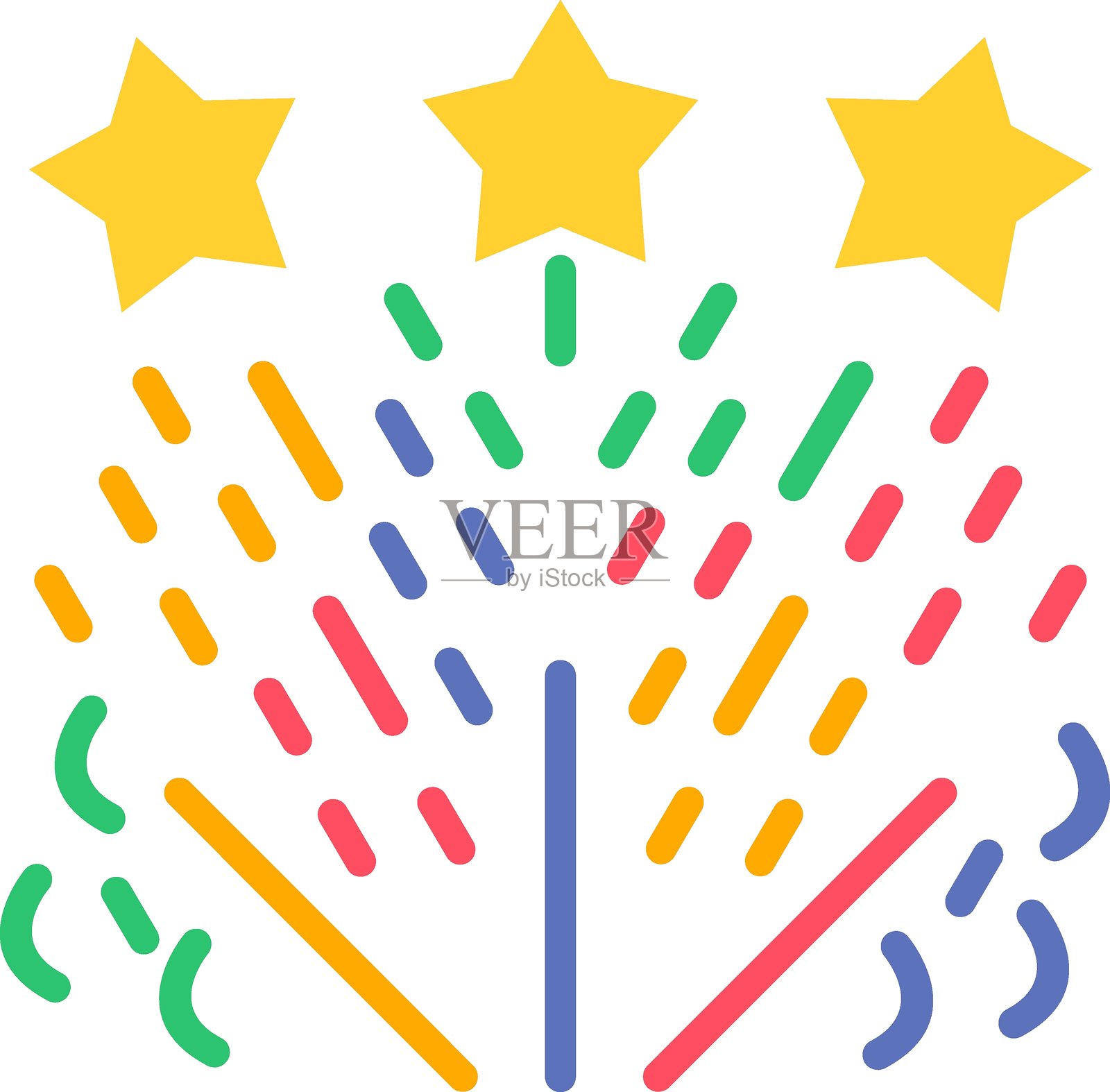 烟花图标风格插画图片素材