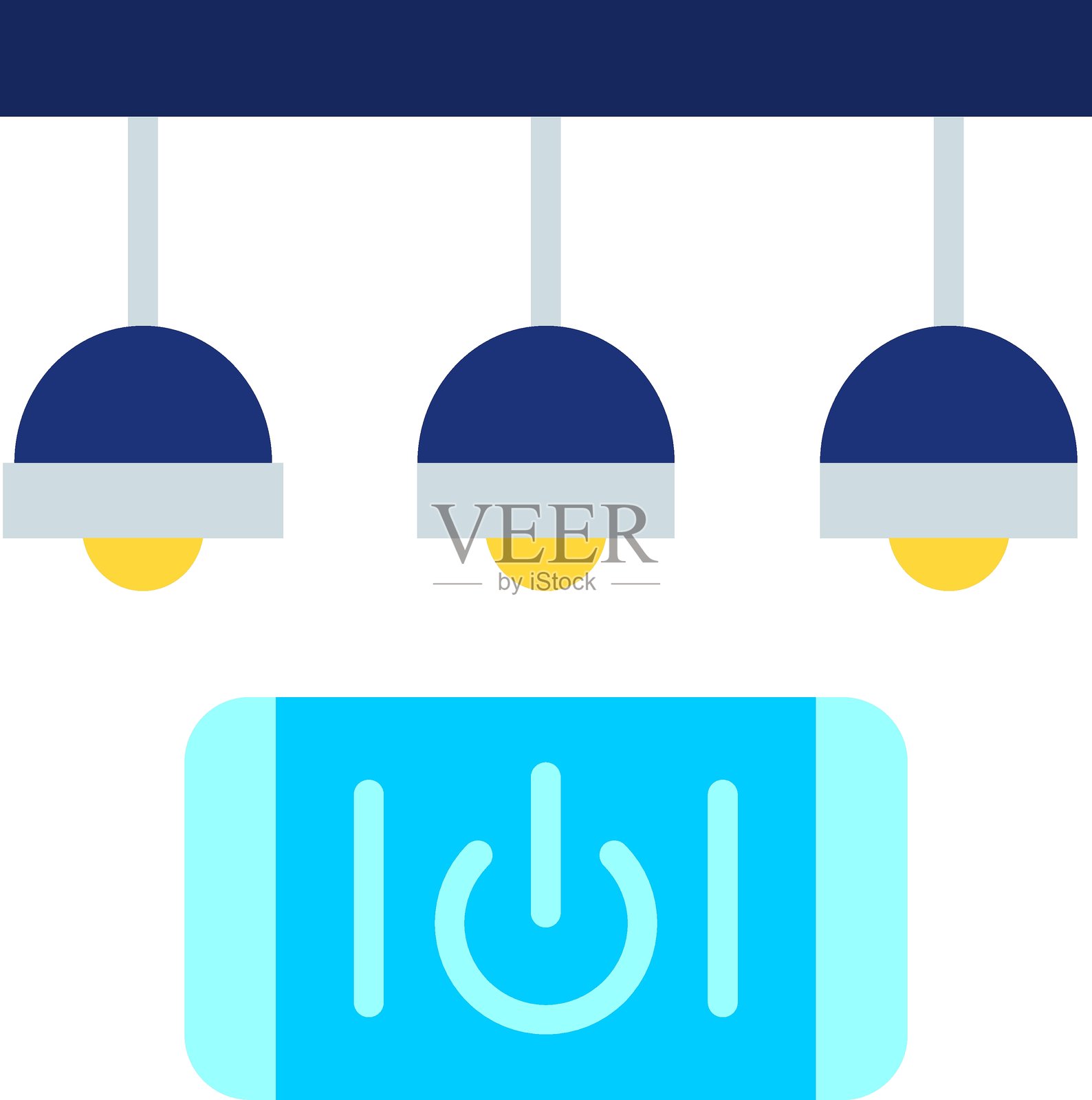 智能照明图标风格插画图片素材