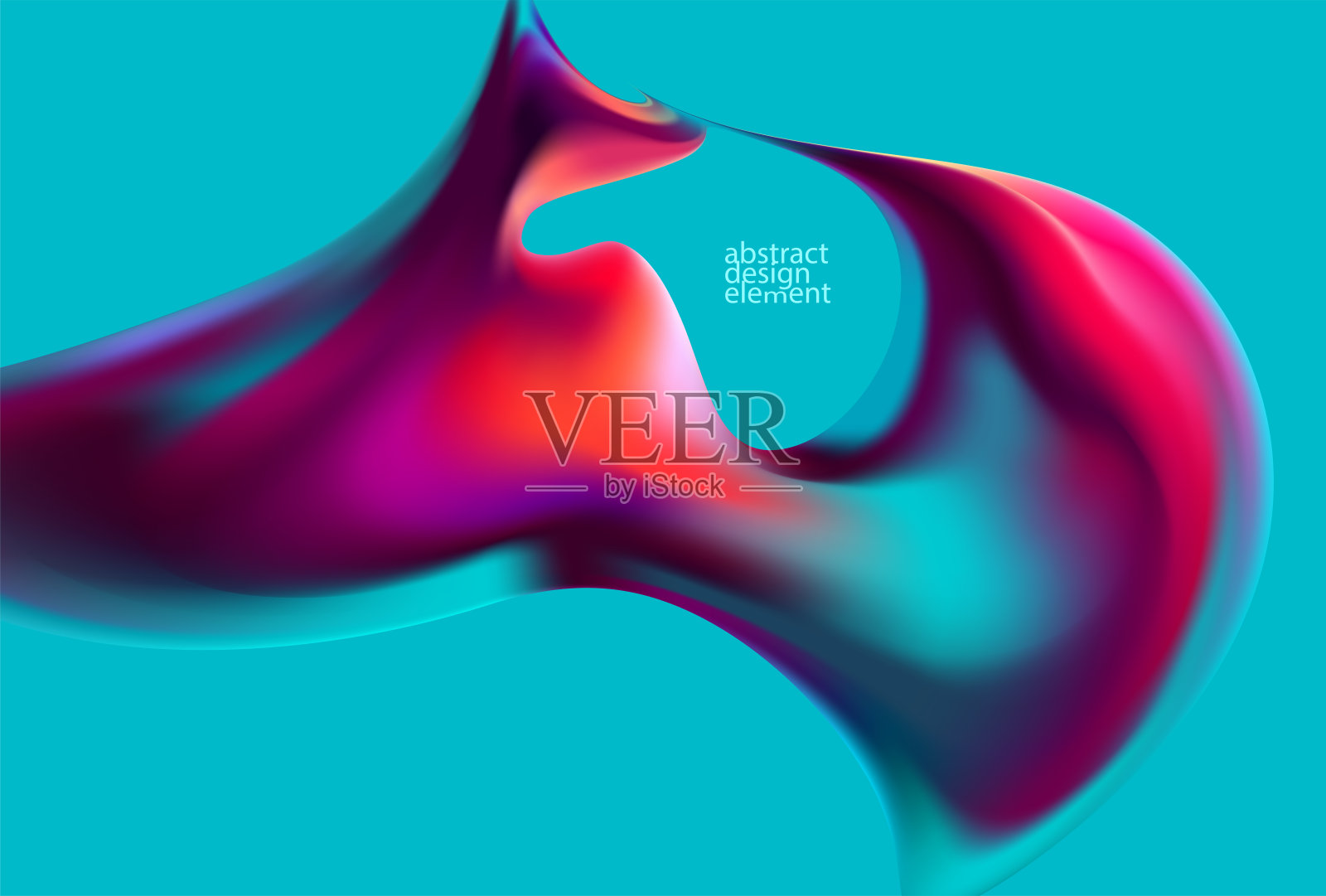 流体3D彩虹色形状的抽象矢量背景。插画图片素材