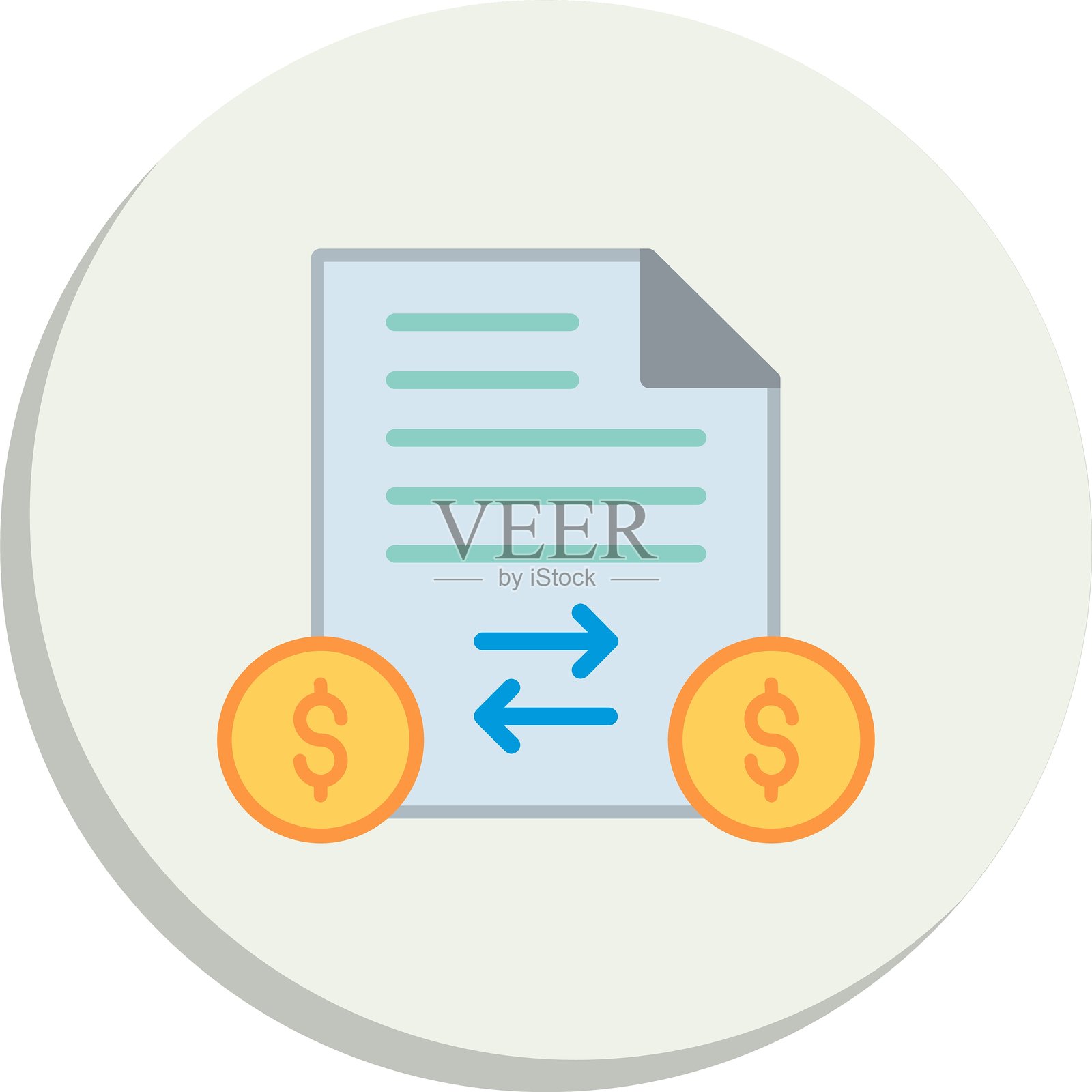 交易扁平圆形图标设计插画图片素材