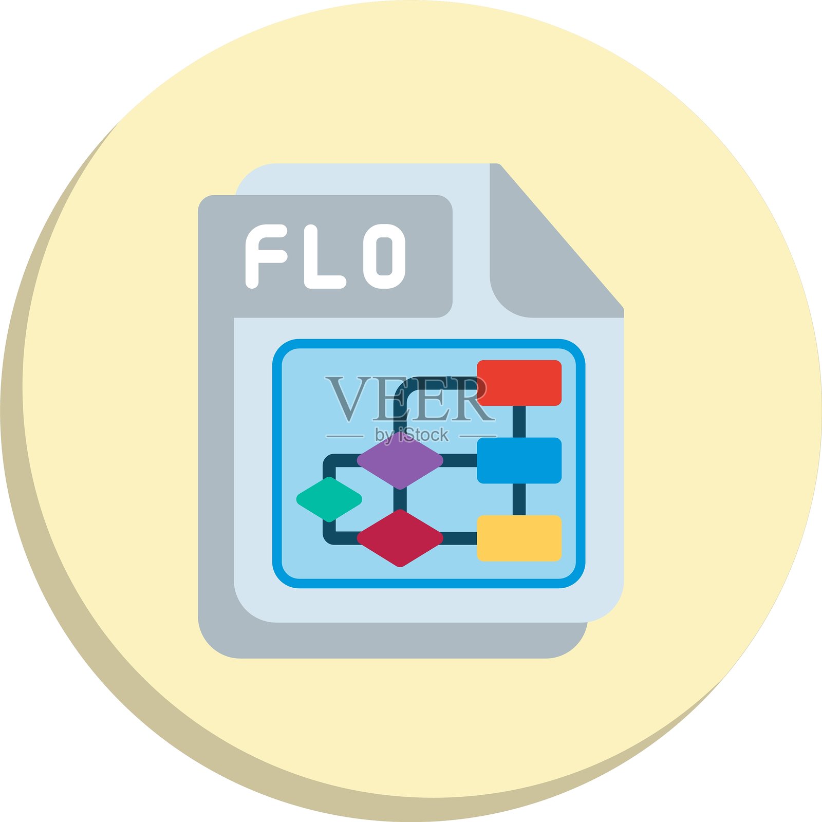 FLO平面圆形图标设计插画图片素材