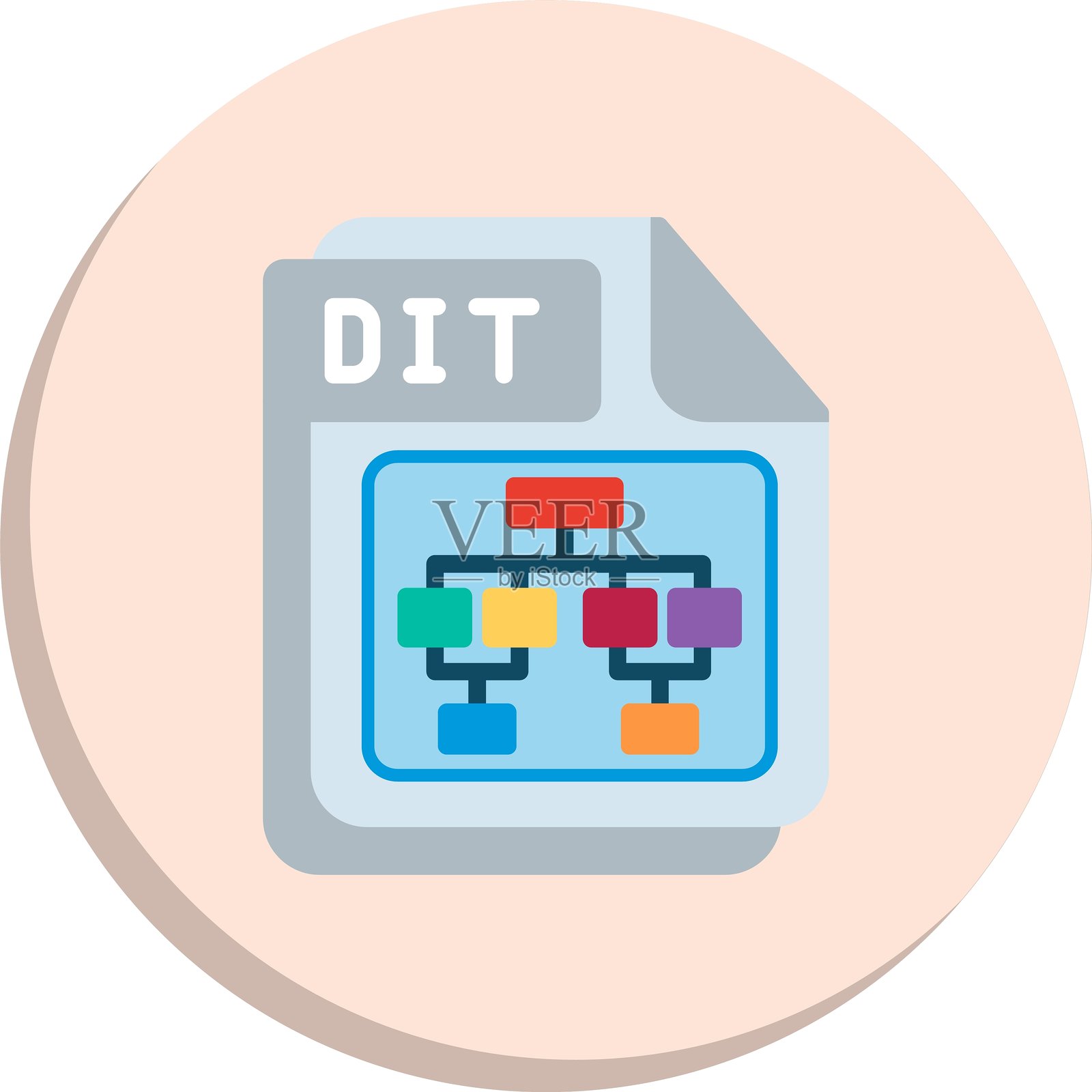DIT 平面圆形图标设计插画图片素材
