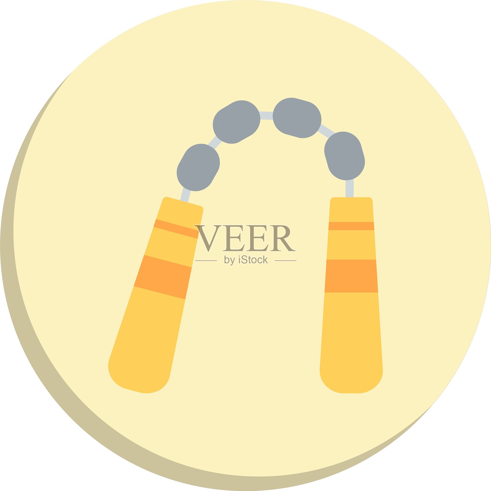 双节棍扁平圆形图标设计插画图片素材