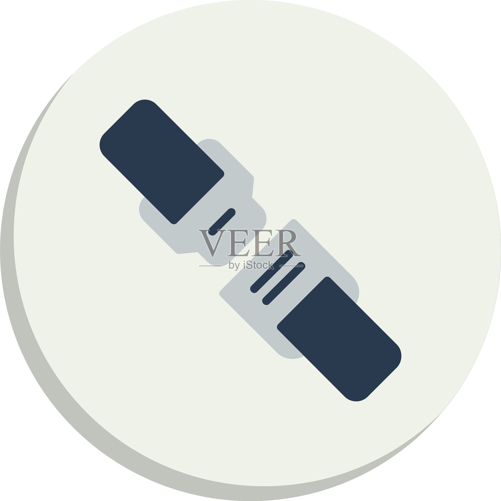 安全带扁平圆形图标设计插画图片素材