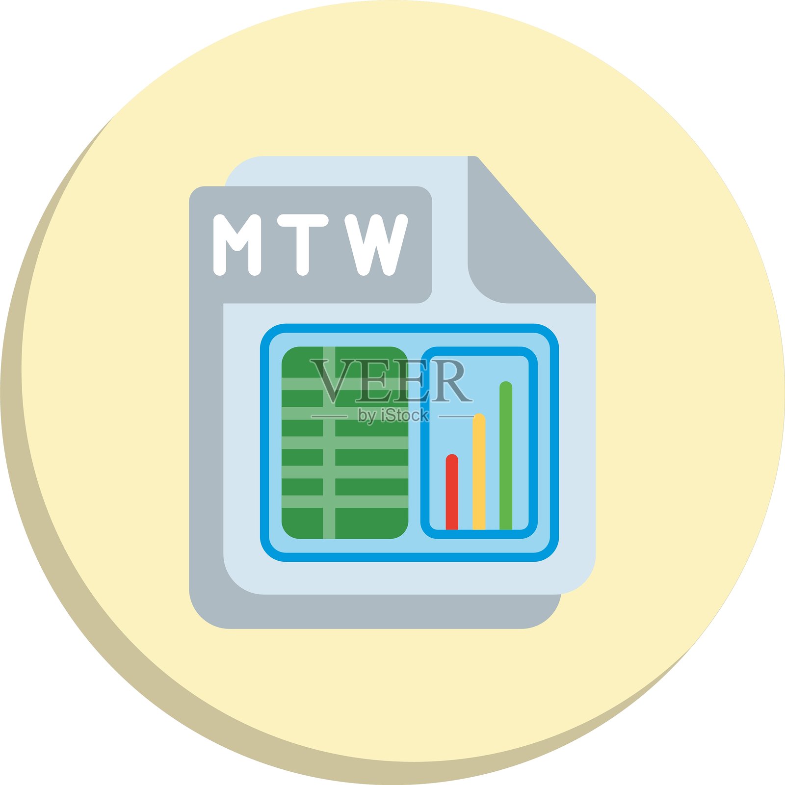 MTW 平面圆形图标设计插画图片素材