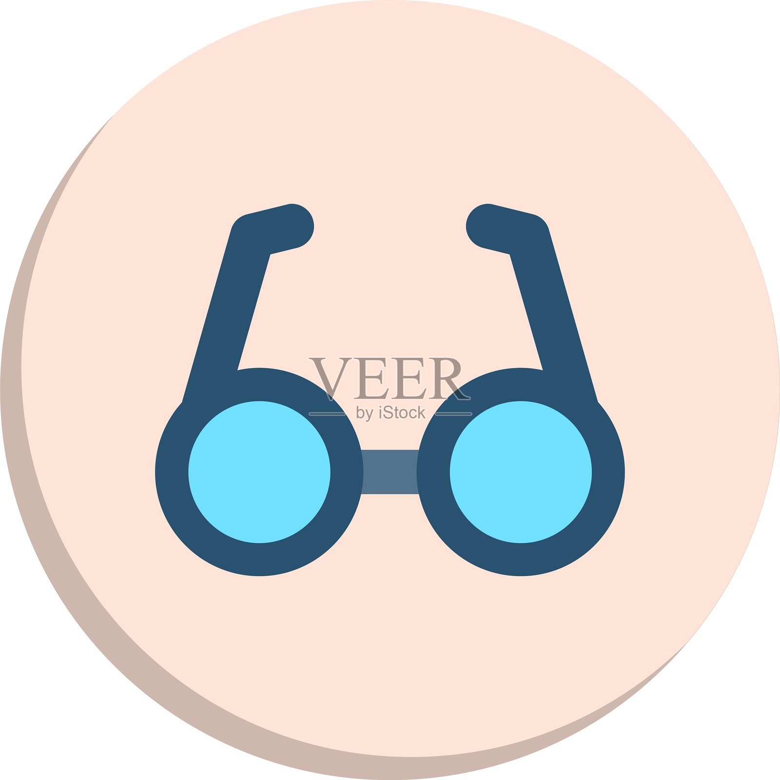 眼镜扁平圆形图标设计插画图片素材