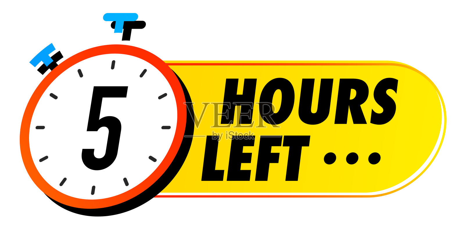 倒计时5小时剩余矢量徽章插画图片素材