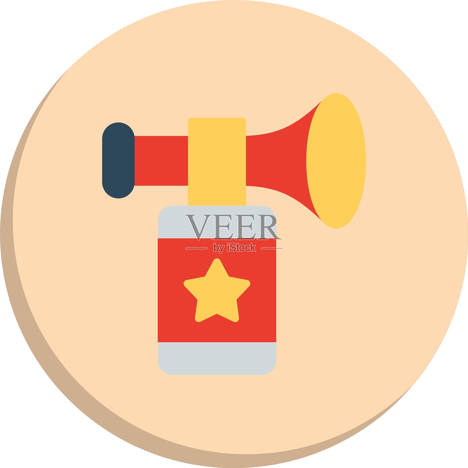 空气喇叭扁平圆形图标设计插画图片素材