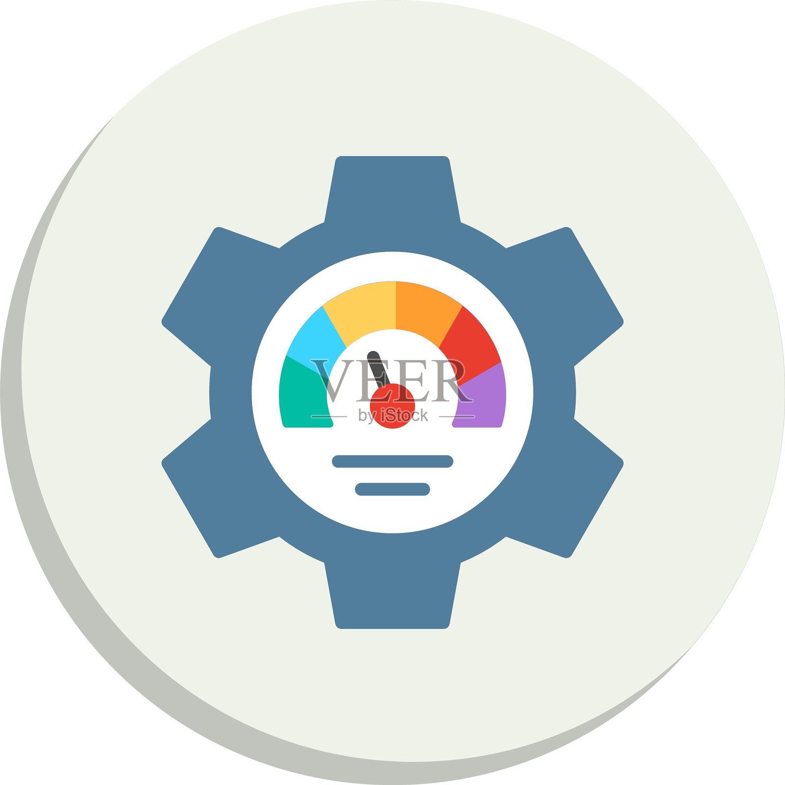 齿轮扁平圆形图标设计插画图片素材