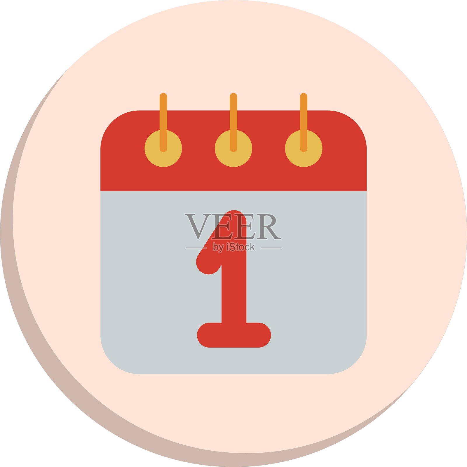 新年扁平圆形图标设计插画图片素材