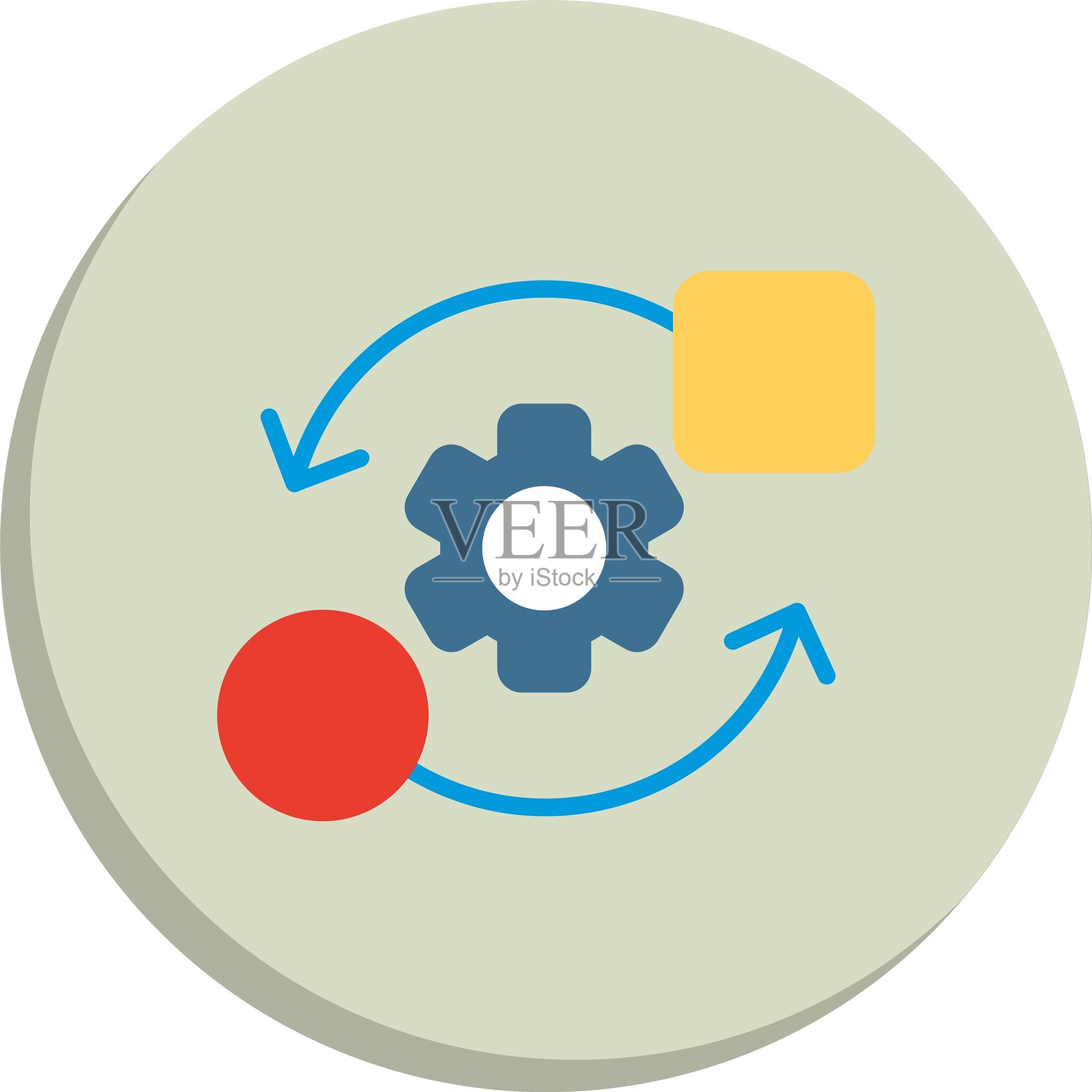 扁平化圆形图标设计插画图片素材