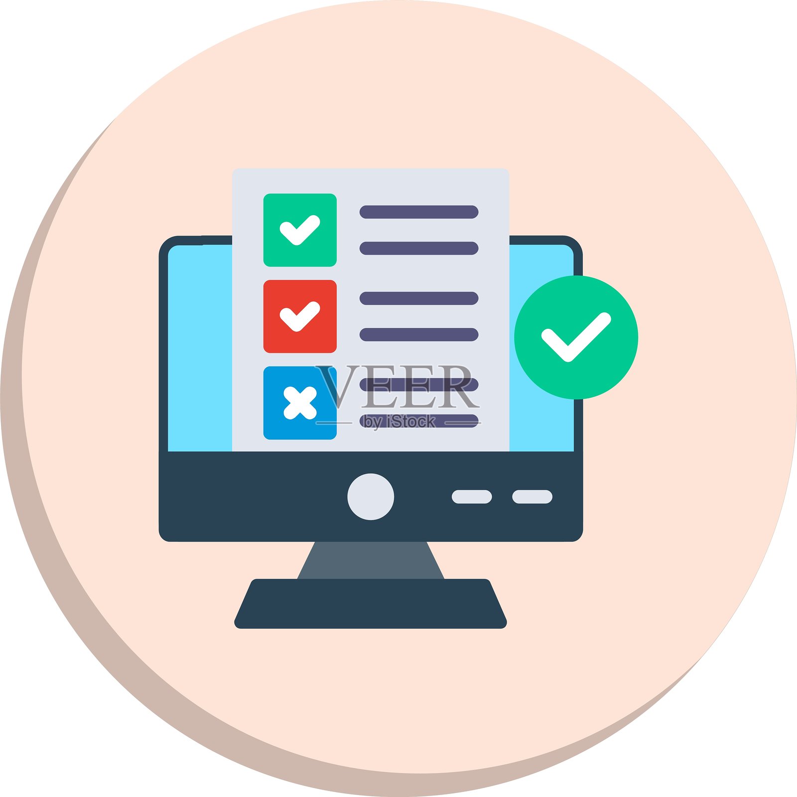 测试扁平圆形图标设计插画图片素材