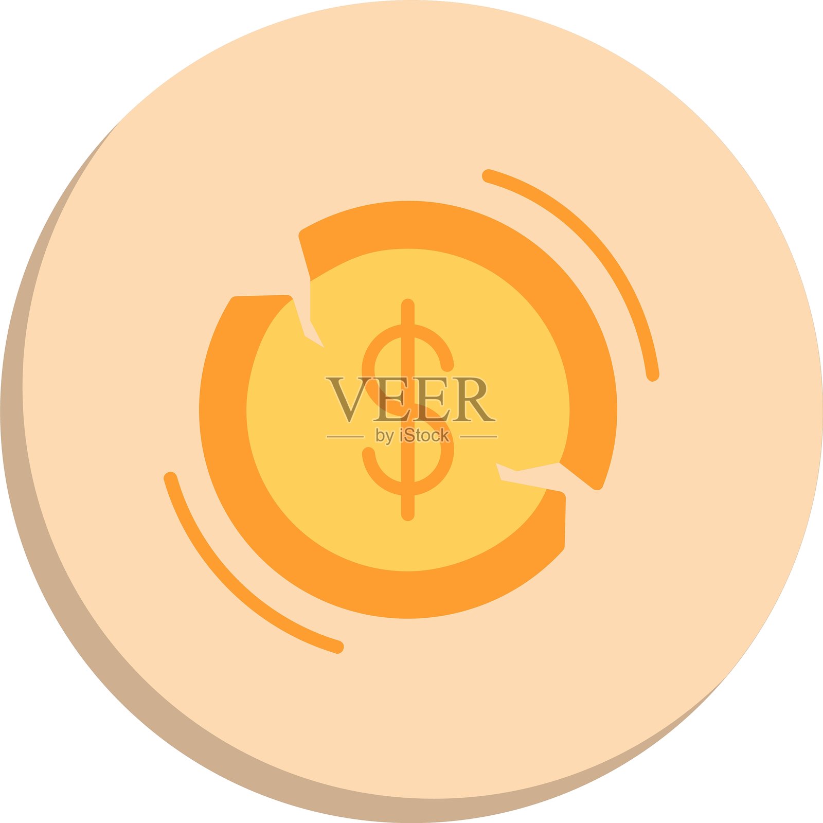 危机扁平圆形图标设计插画图片素材