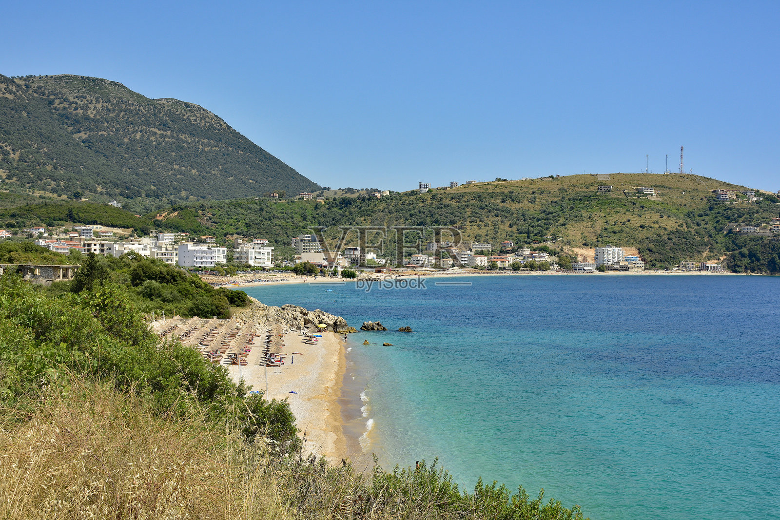 阿尔巴尼亚南部希马雷的马拉西特海滩照片摄影图片