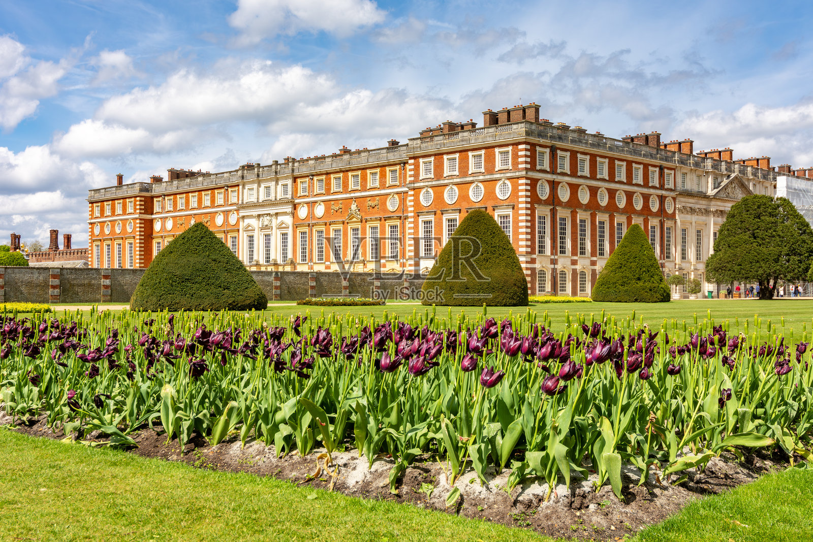 春季的汉普顿宫及花园,伦敦,英国照片摄影图片