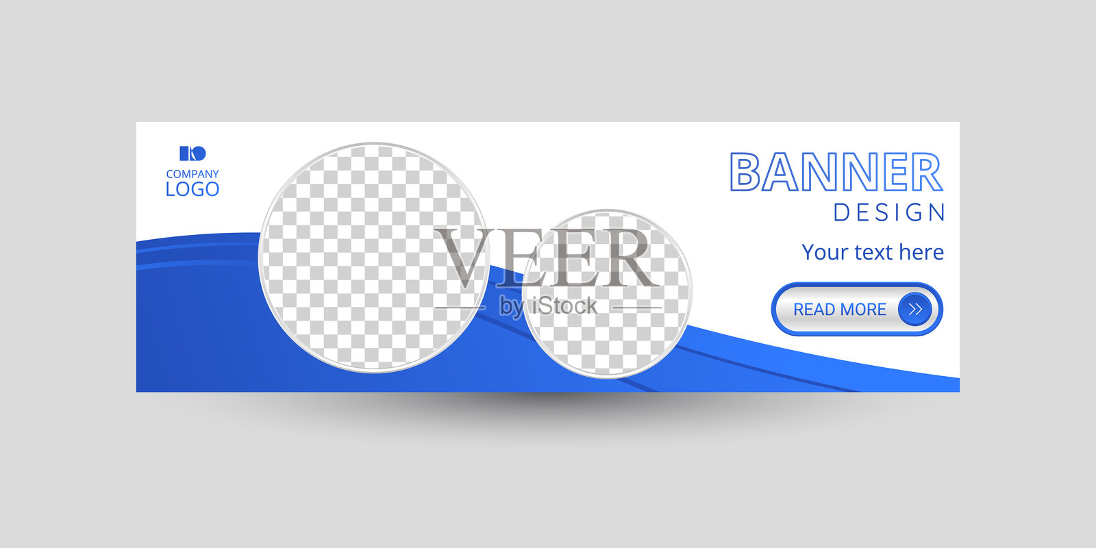 蓝色横幅模板。插画图片素材