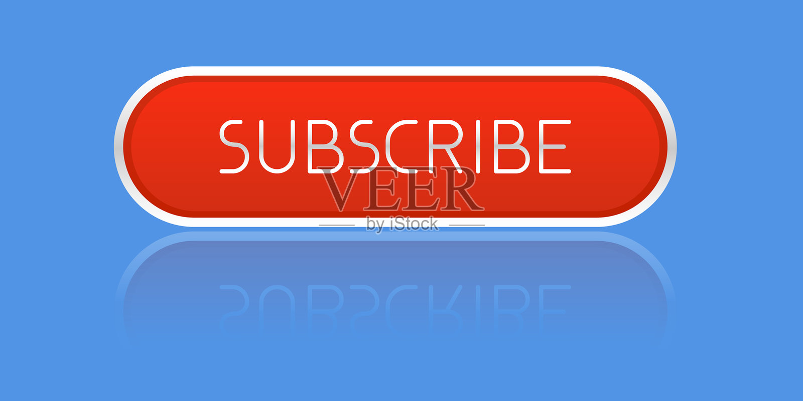红色CTA按钮：订阅。插画图片素材