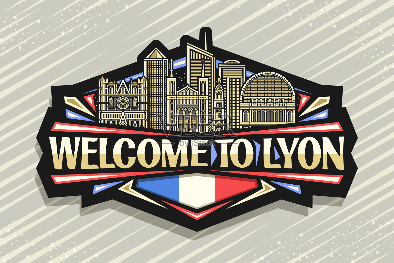 里昂的矢量标志插画图片素材