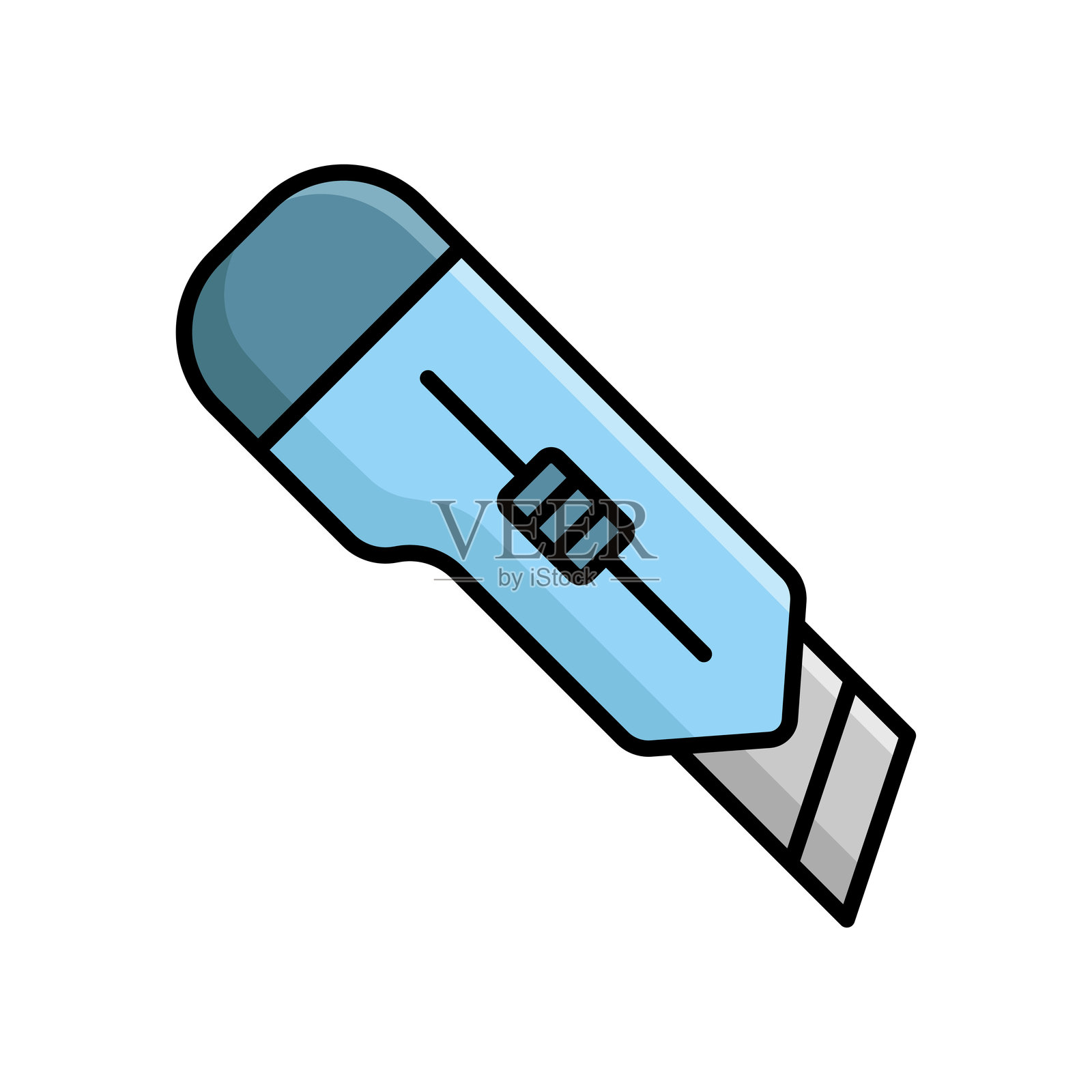 切割刀图标矢量设计模板，简单而干净插画图片素材