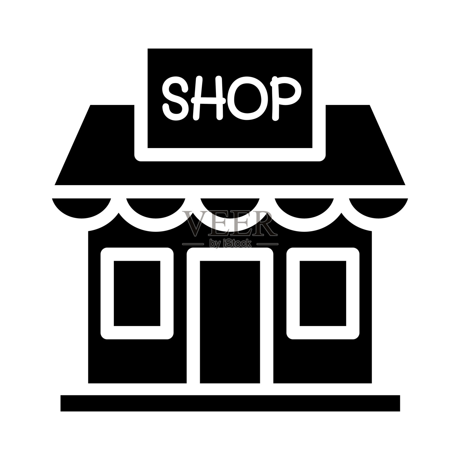 商店建筑图标插画图片素材