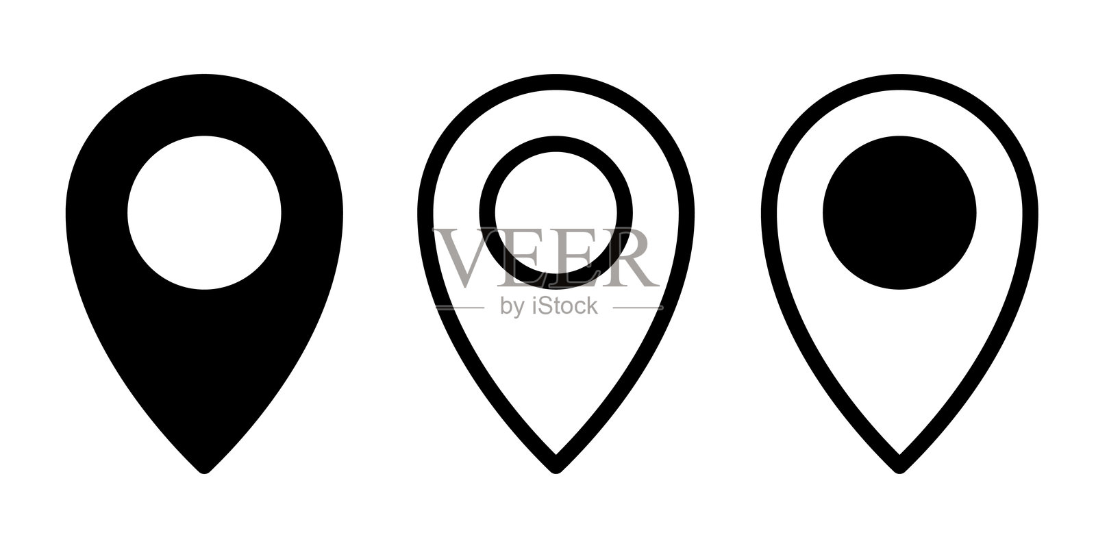 图钉图标符号集简单设计插画图片素材