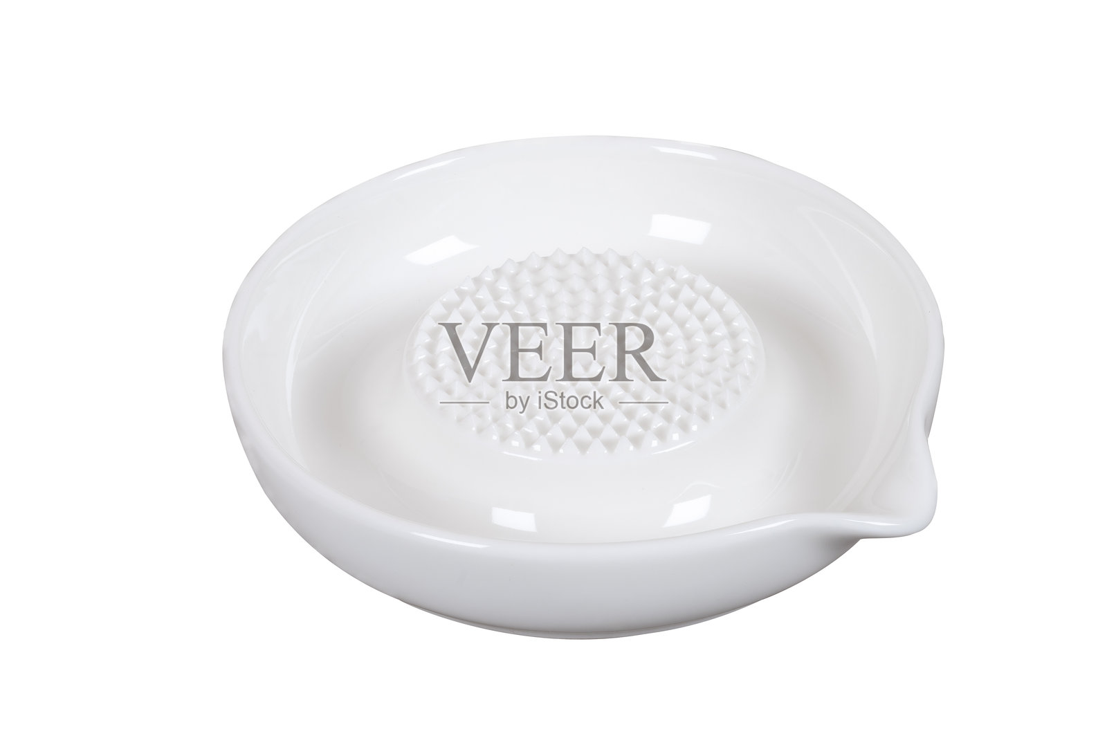 白色孤立的陶瓷姜擦器照片摄影图片