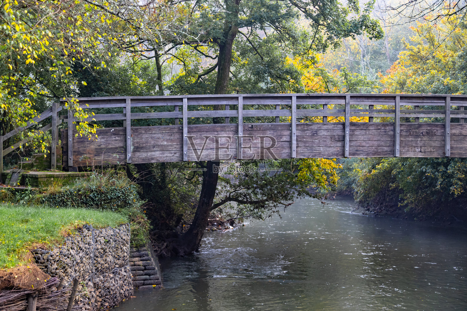 木制人行桥照片摄影图片