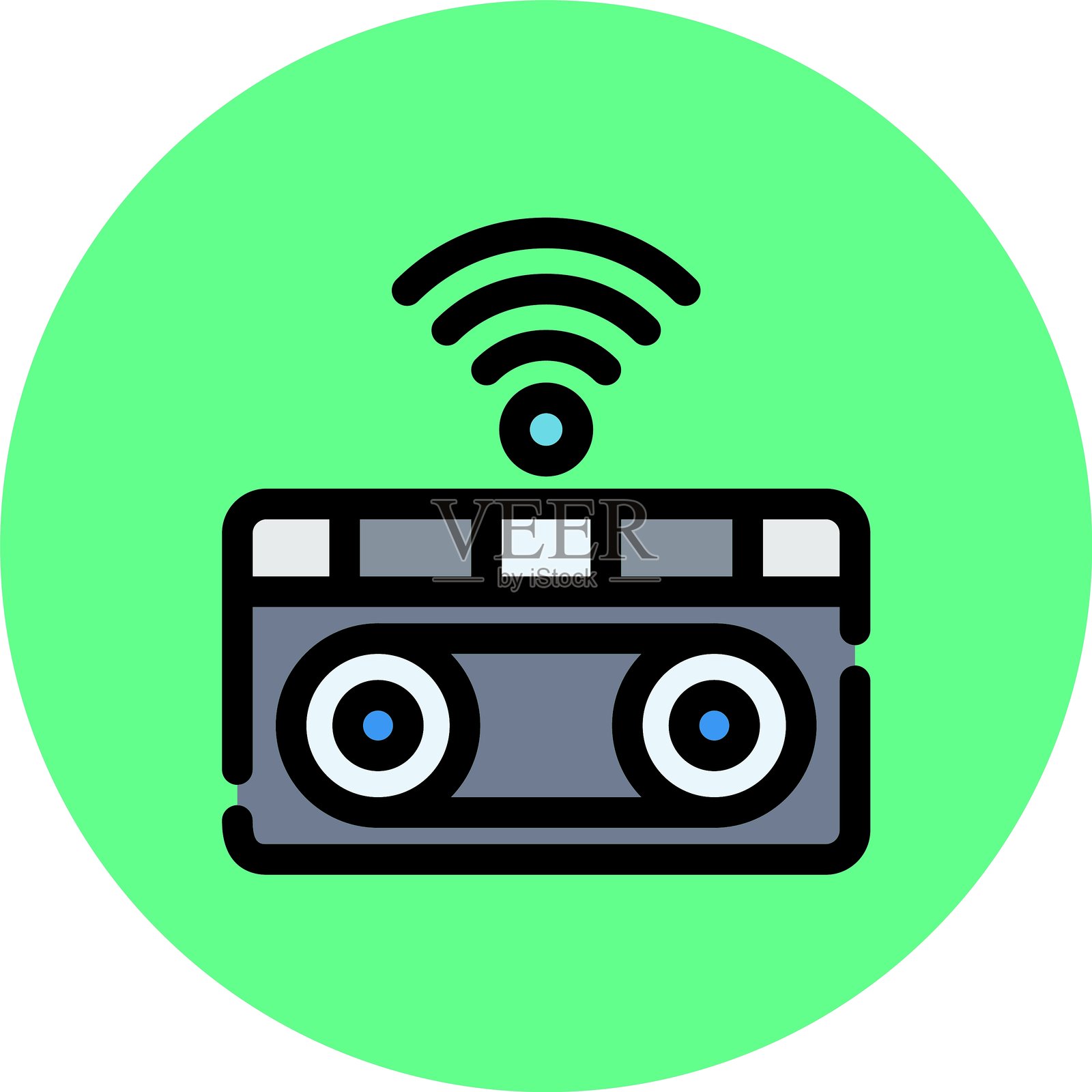 智能吸尘器图标插画图片素材