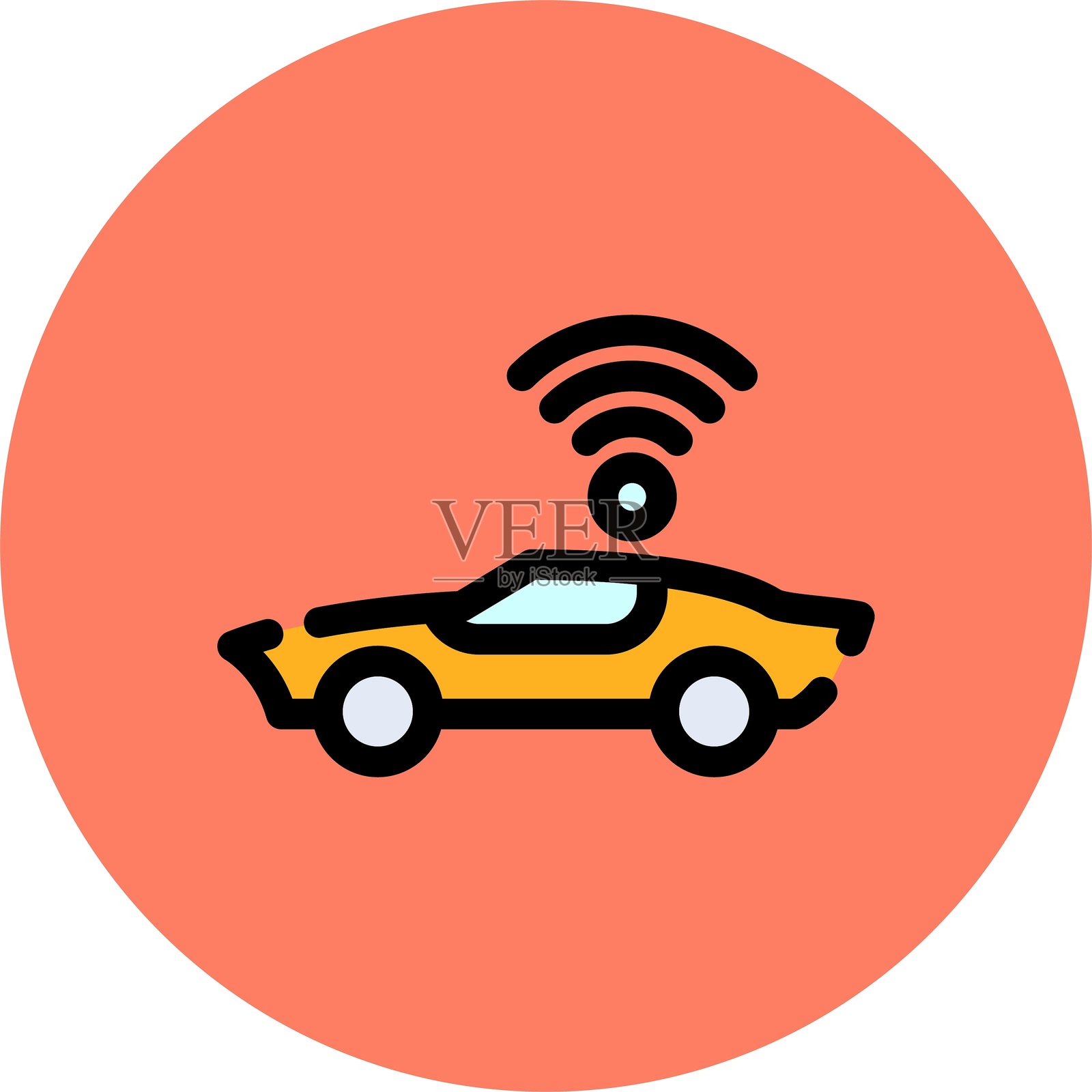 自动驾驶车辆图标插画图片素材