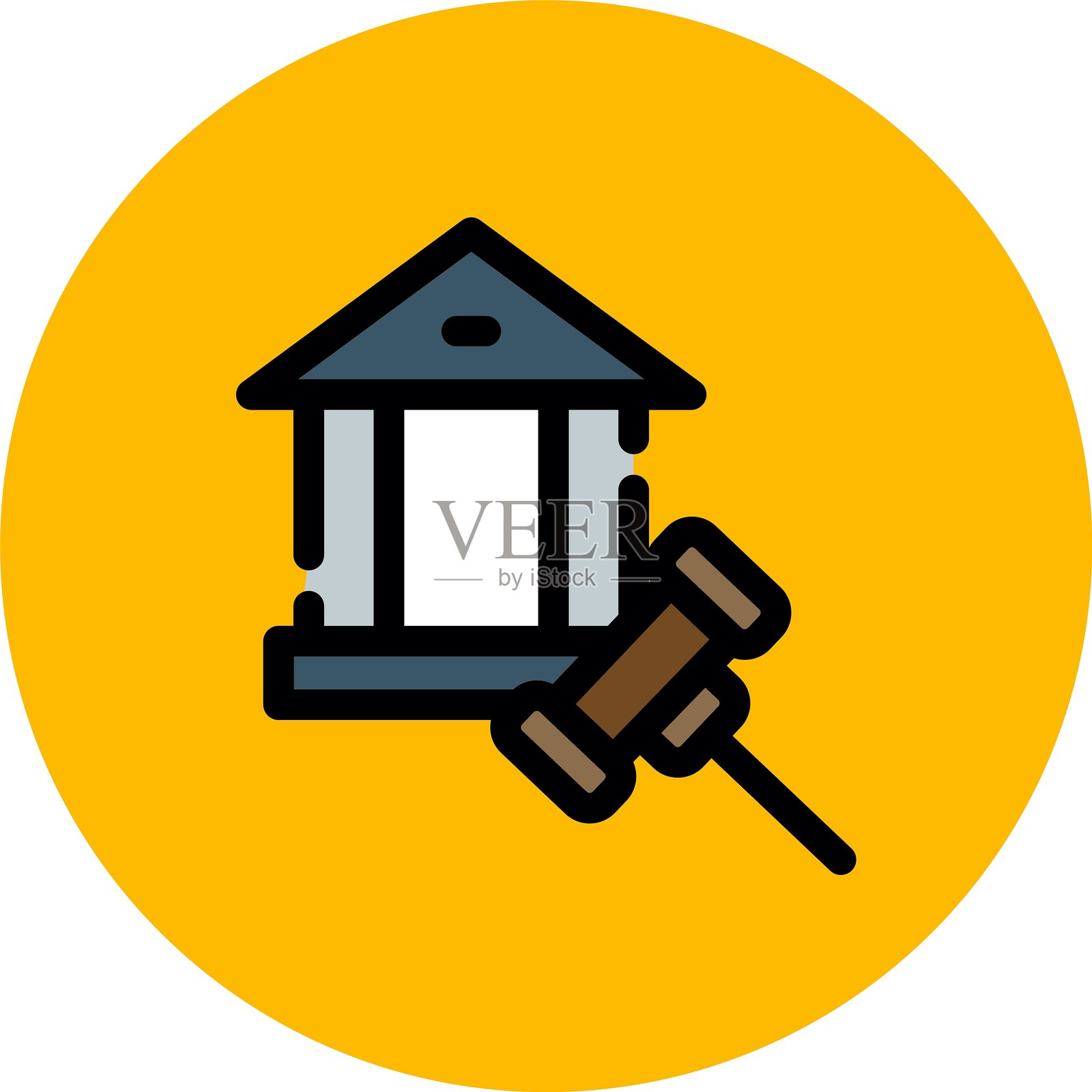 银行监管图标插画图片素材