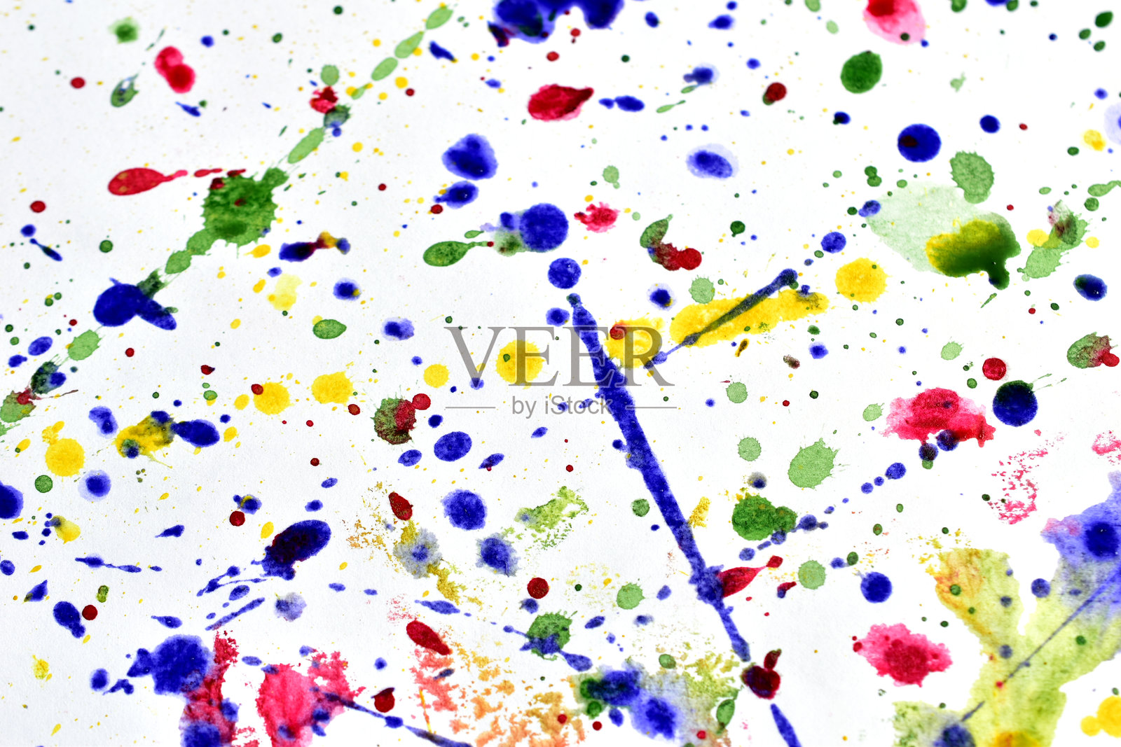 抽象艺术。白色背景上的颜料飞溅。插画图片素材