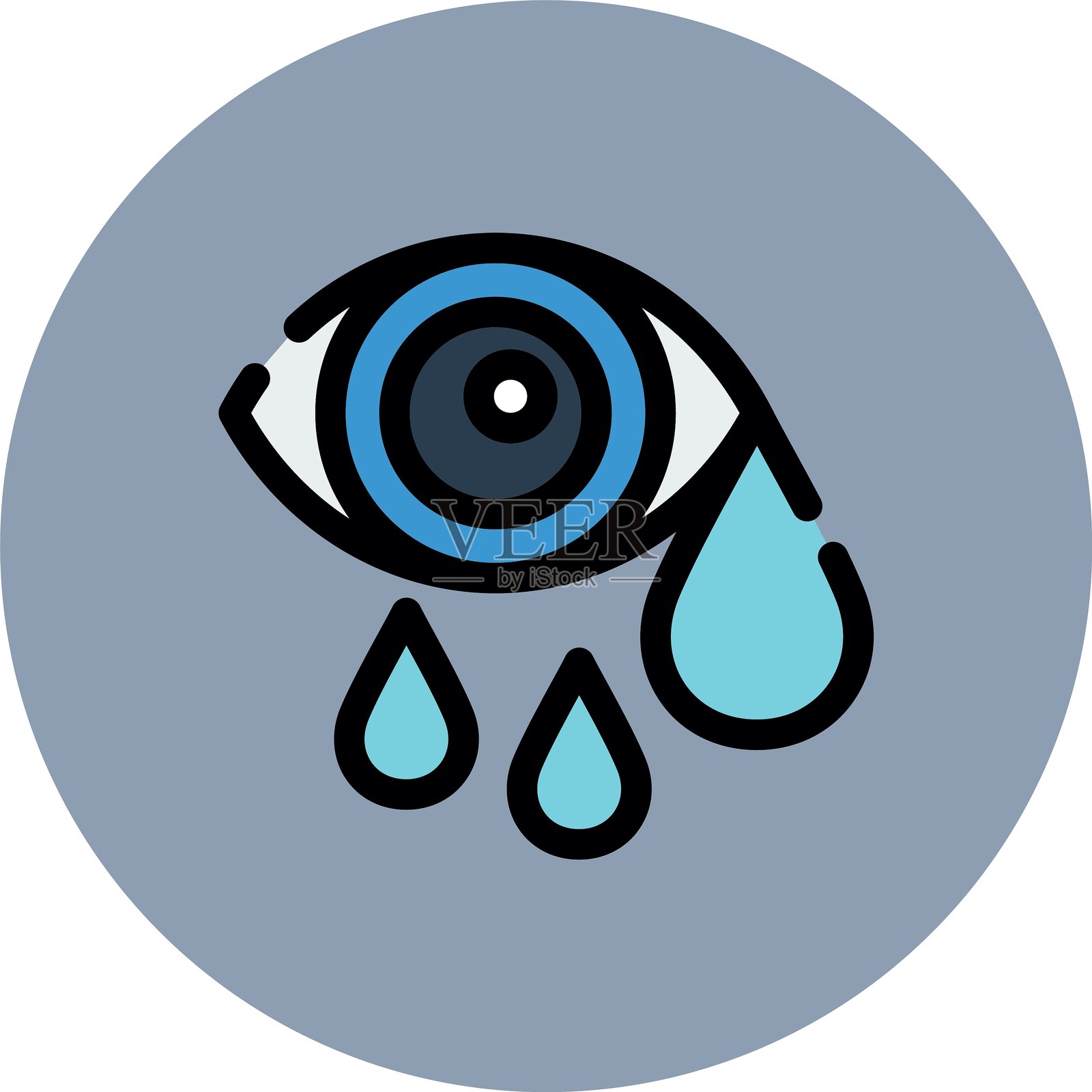 流泪眼睛图标插画图片素材