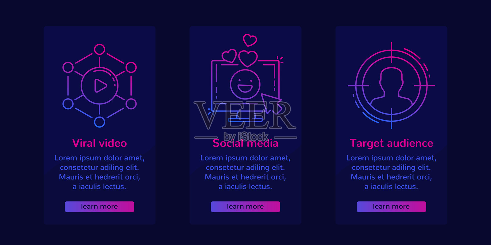 社交媒体的互联网营销横幅，矢量图插画图片素材