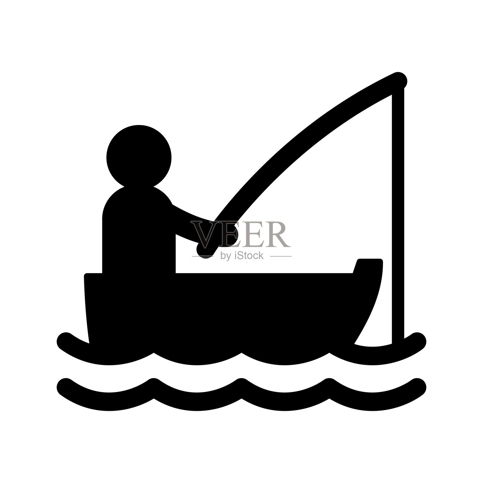 钓鱼图标插画图片素材