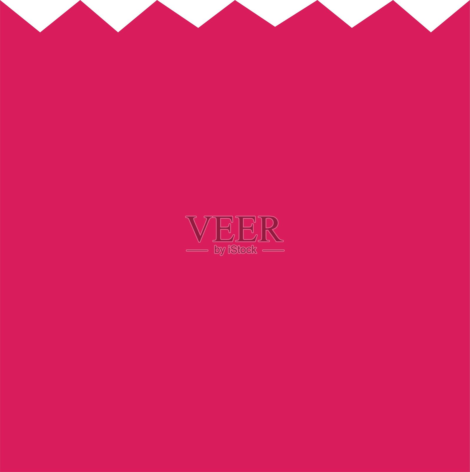 粉色购物袋轮廓图标。线性风格的移动概念和网页设计标志。纸袋简单图标。符号，标志。像素完美的图形，独立于白色背景。插画图片素材